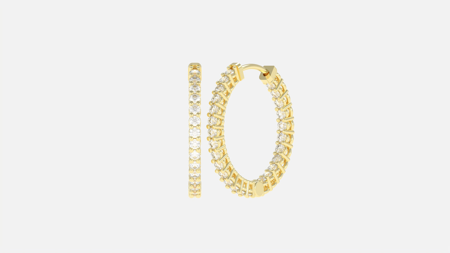Diamond In and Out Small Hoop Earrings