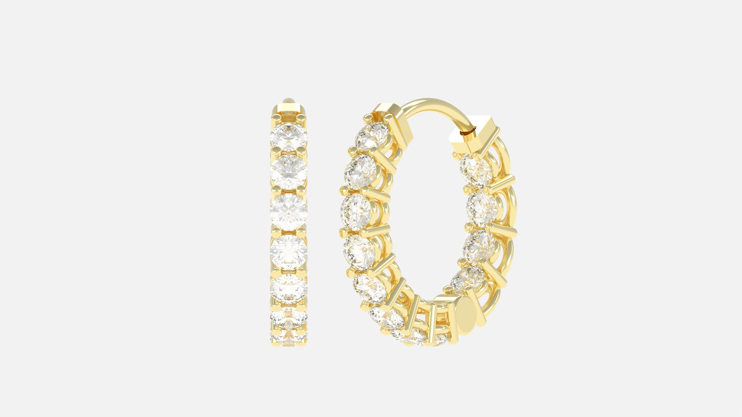 Diamond In and Out X-Small Hoop Errings
