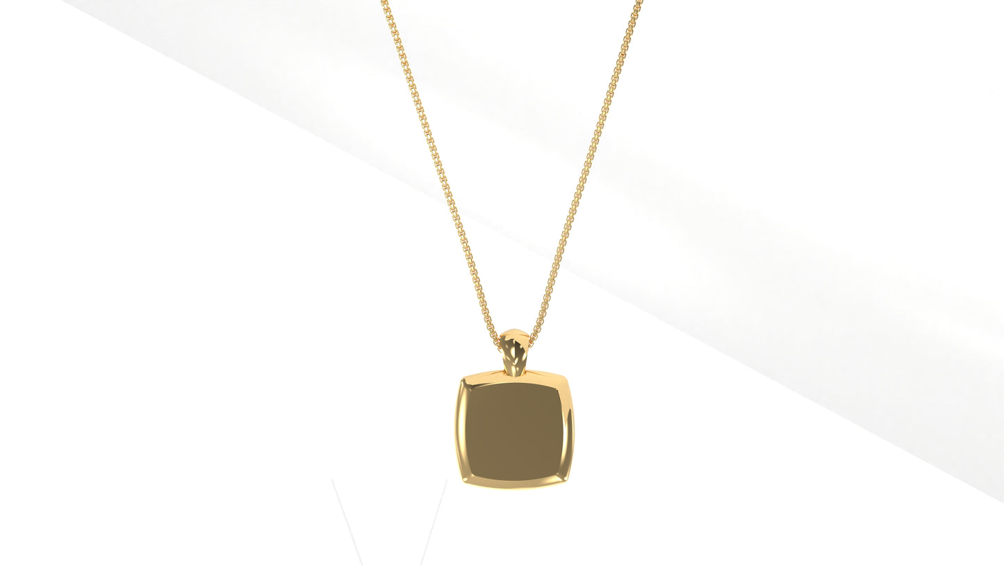 14K Yellow Gold Cushion Initial Pendants