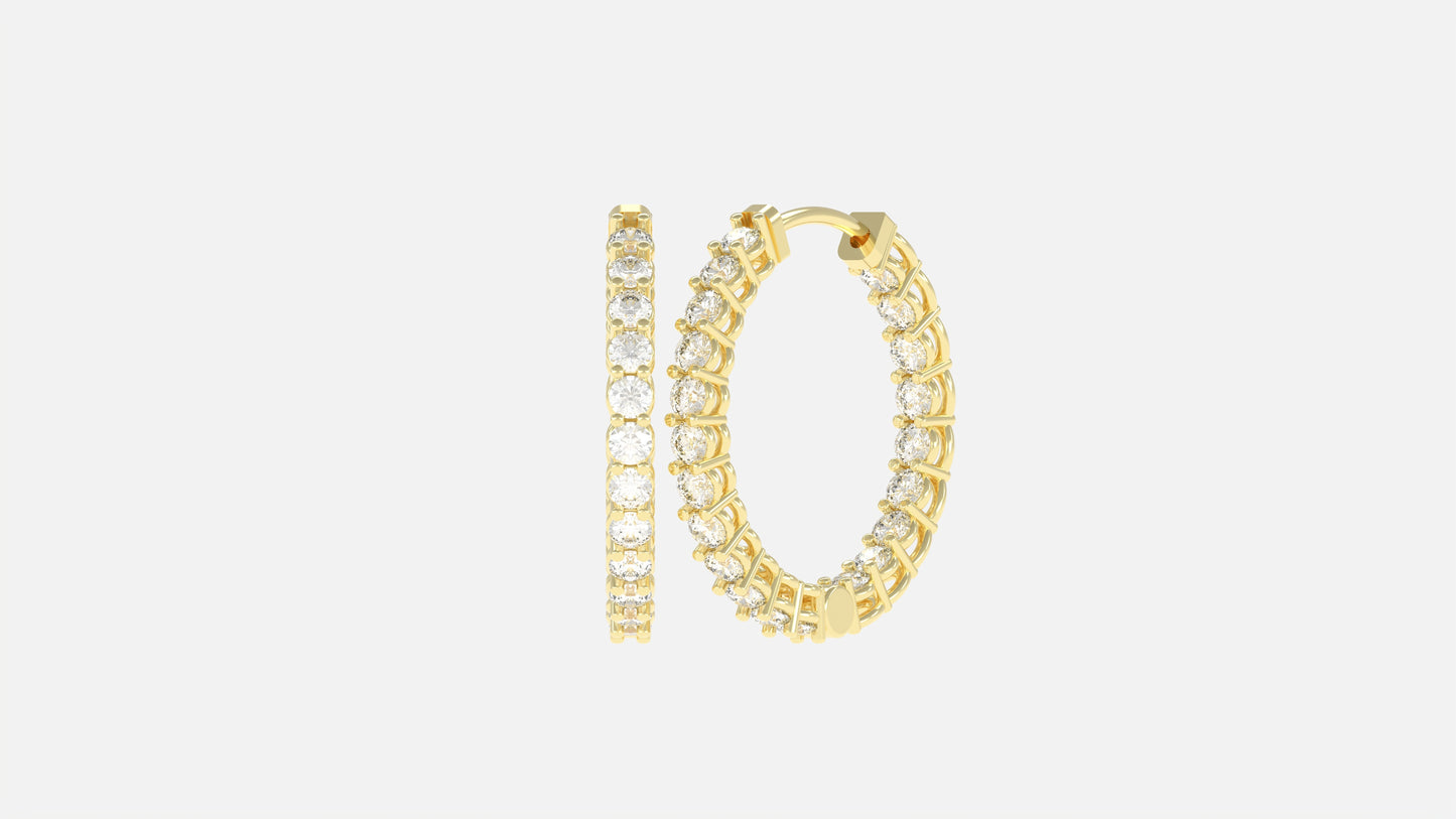 Diamond In and Out Small Hoop Earrings