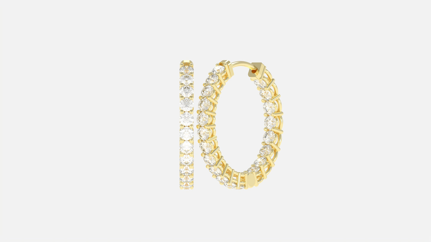 Diamond In and Out Small Hoop Earrings