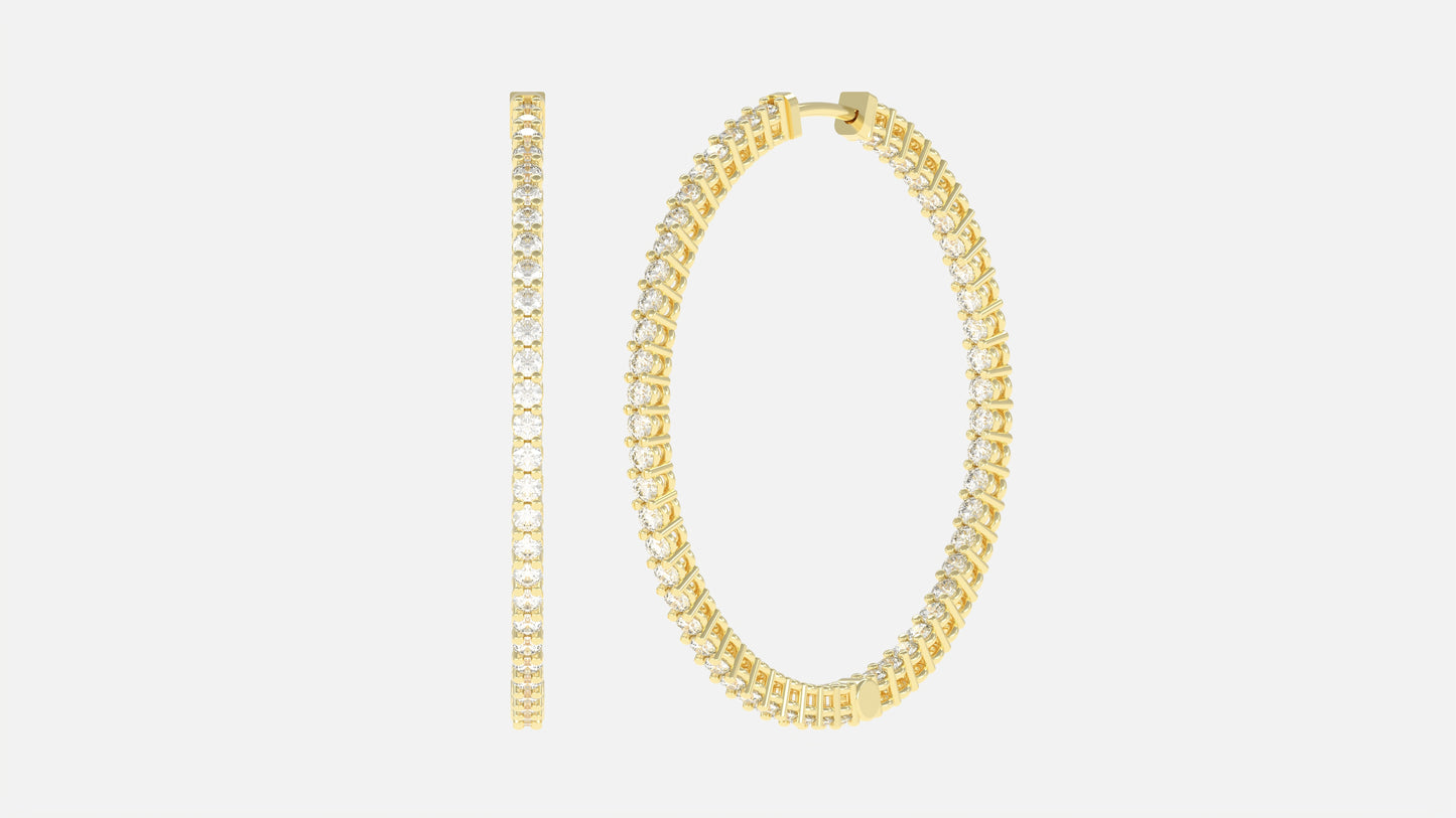 Diamond In and Out X-Large Hoop Earring