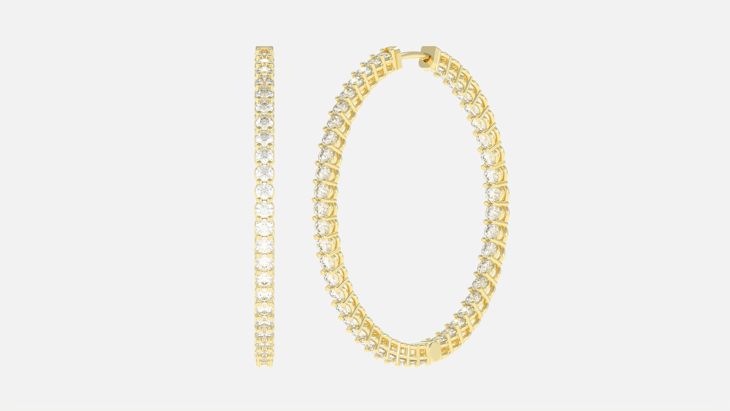 Diamond In and Out X-Large Hoop Earring