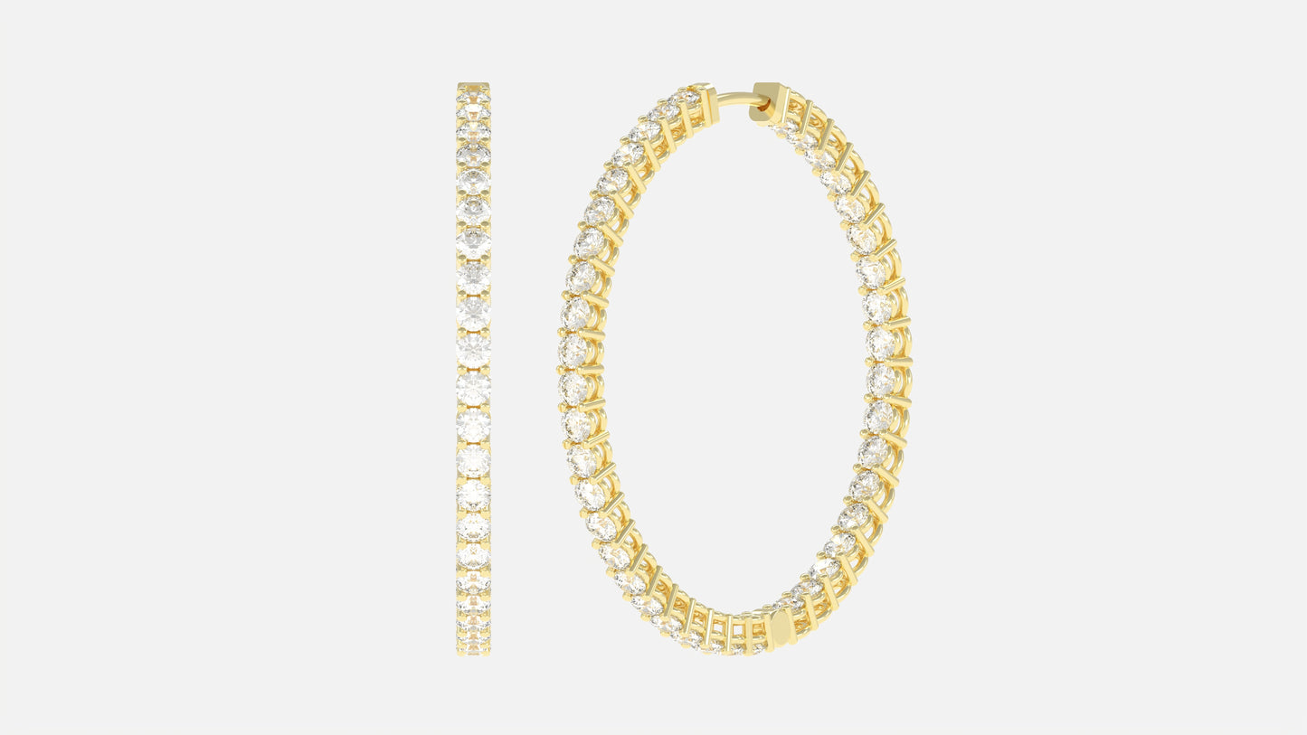 Diamond In and Out X-Large Hoop Earring