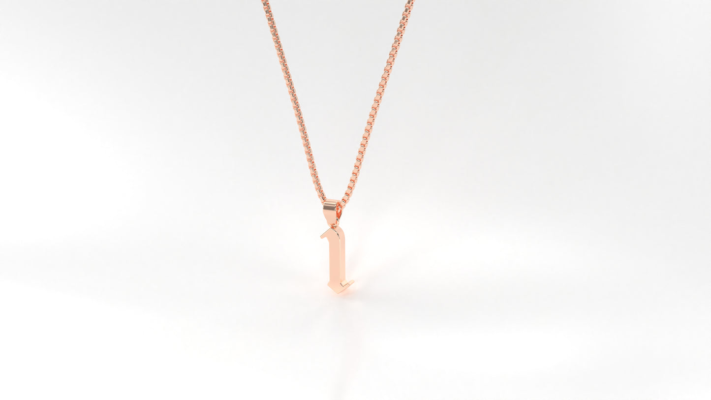 14K Rose Gold Numeral Necklace