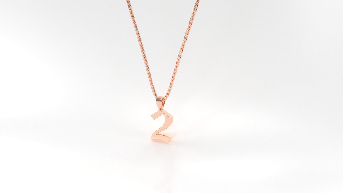 14K Rose Gold Numeral Necklace
