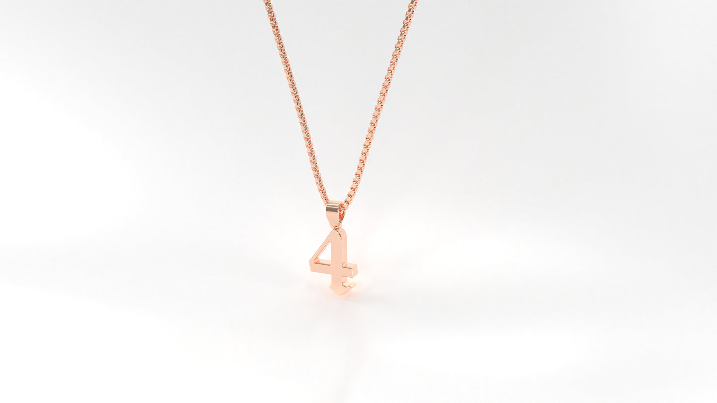 14K Rose Gold Numeral Necklace