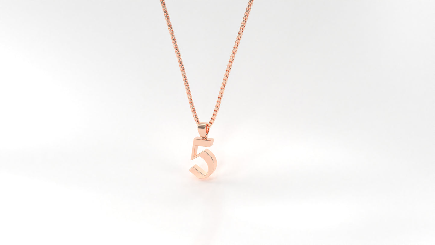 14K Rose Gold Numeral Necklace
