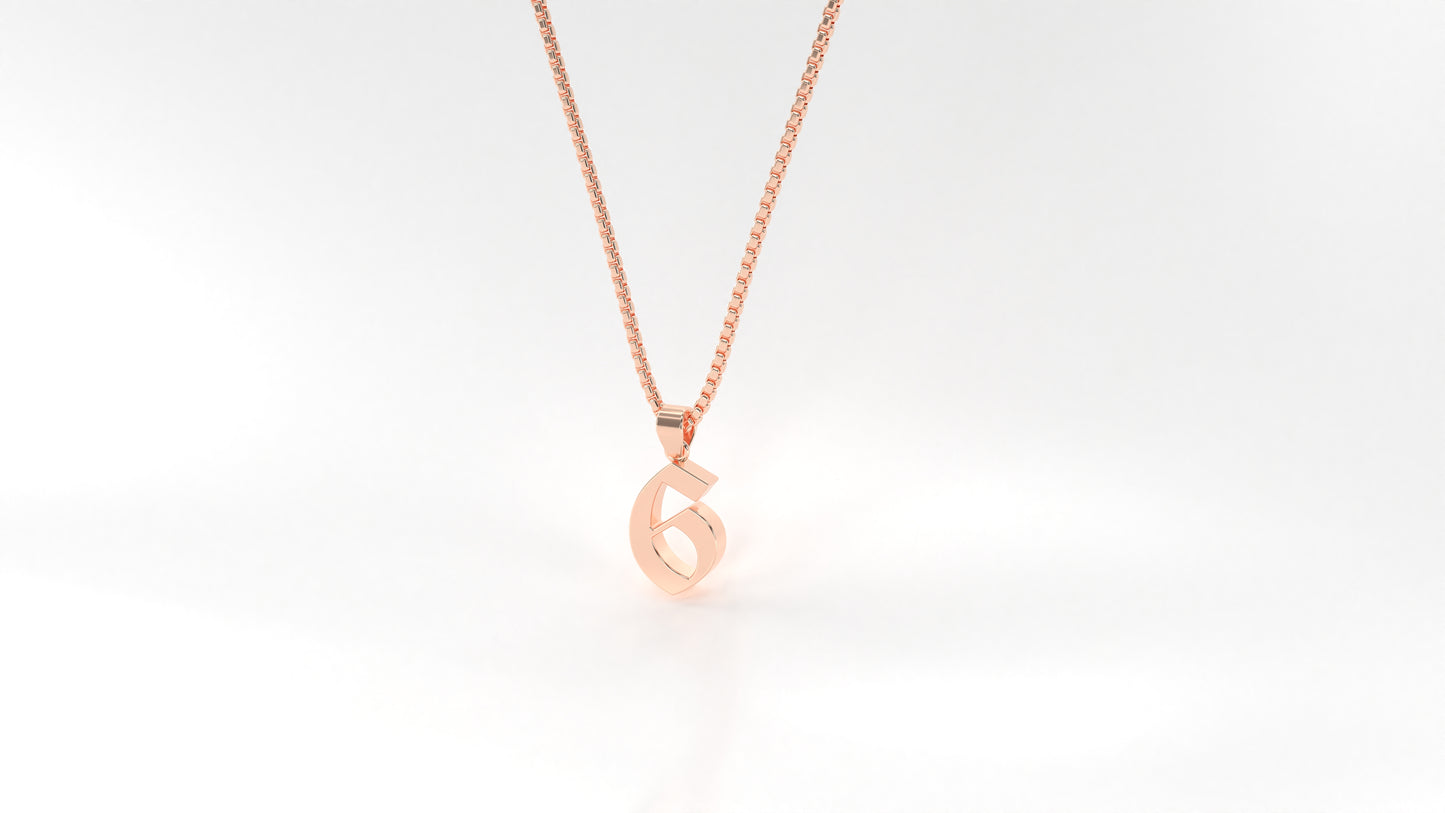 14K Rose Gold Numeral Necklace