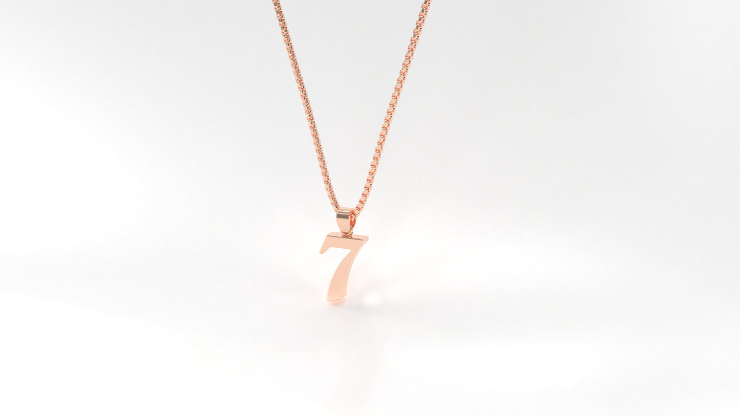 14K Rose Gold Numeral Necklace