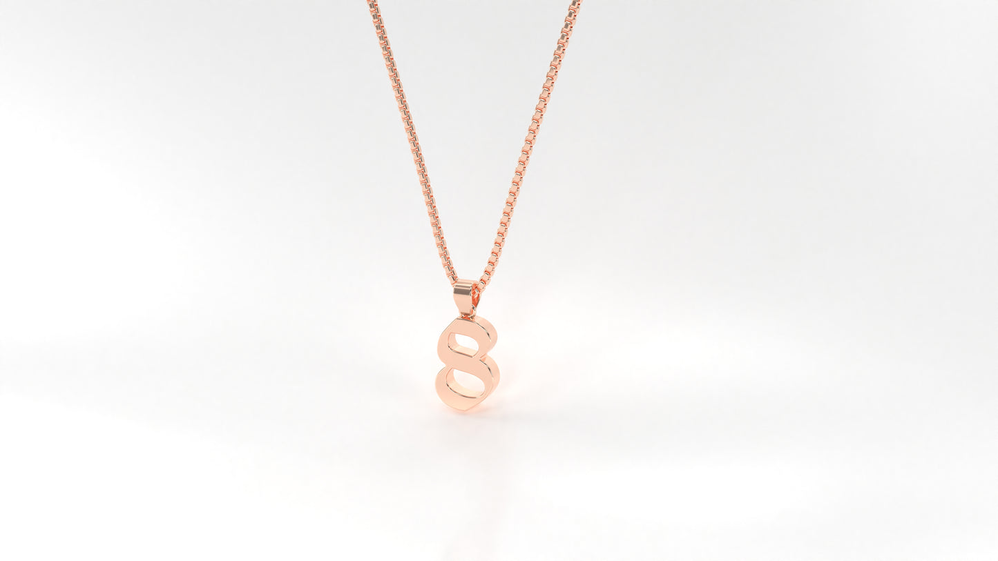 14K Rose Gold Numeral Necklace