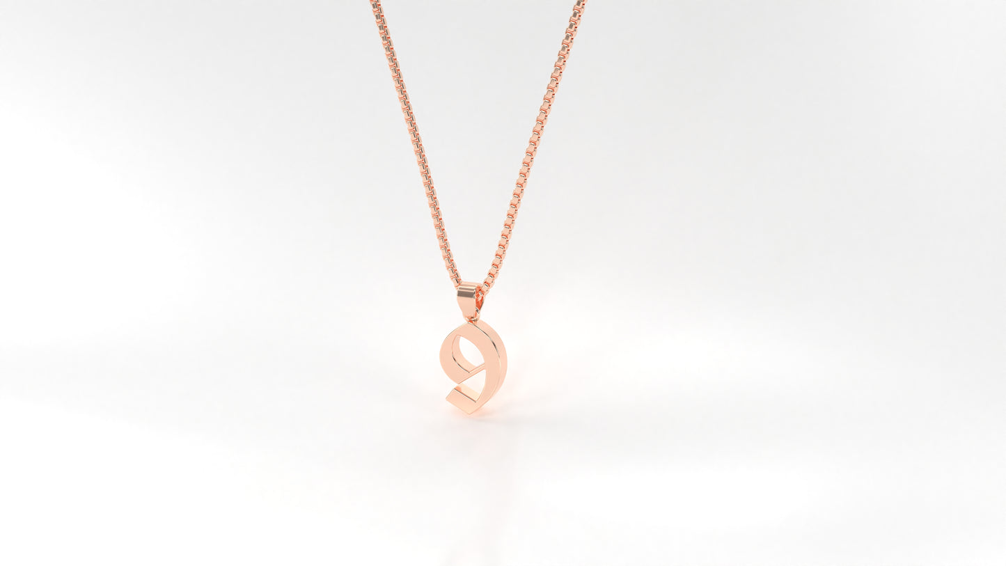 14K Rose Gold Numeral Necklace