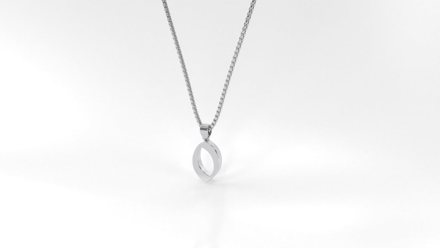 14K White Gold Numeral Necklace