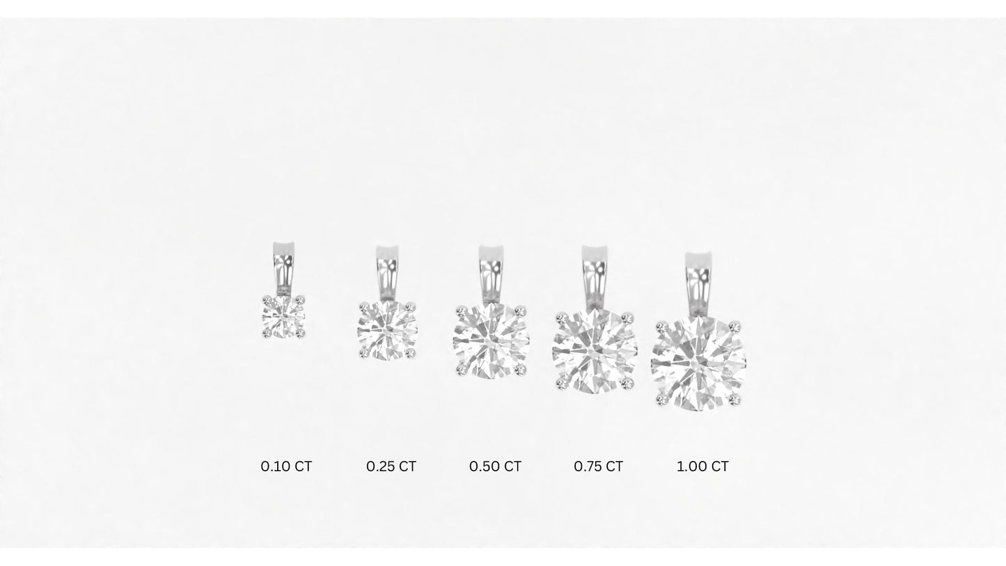 14K White Gold Round Diamond Necklace
