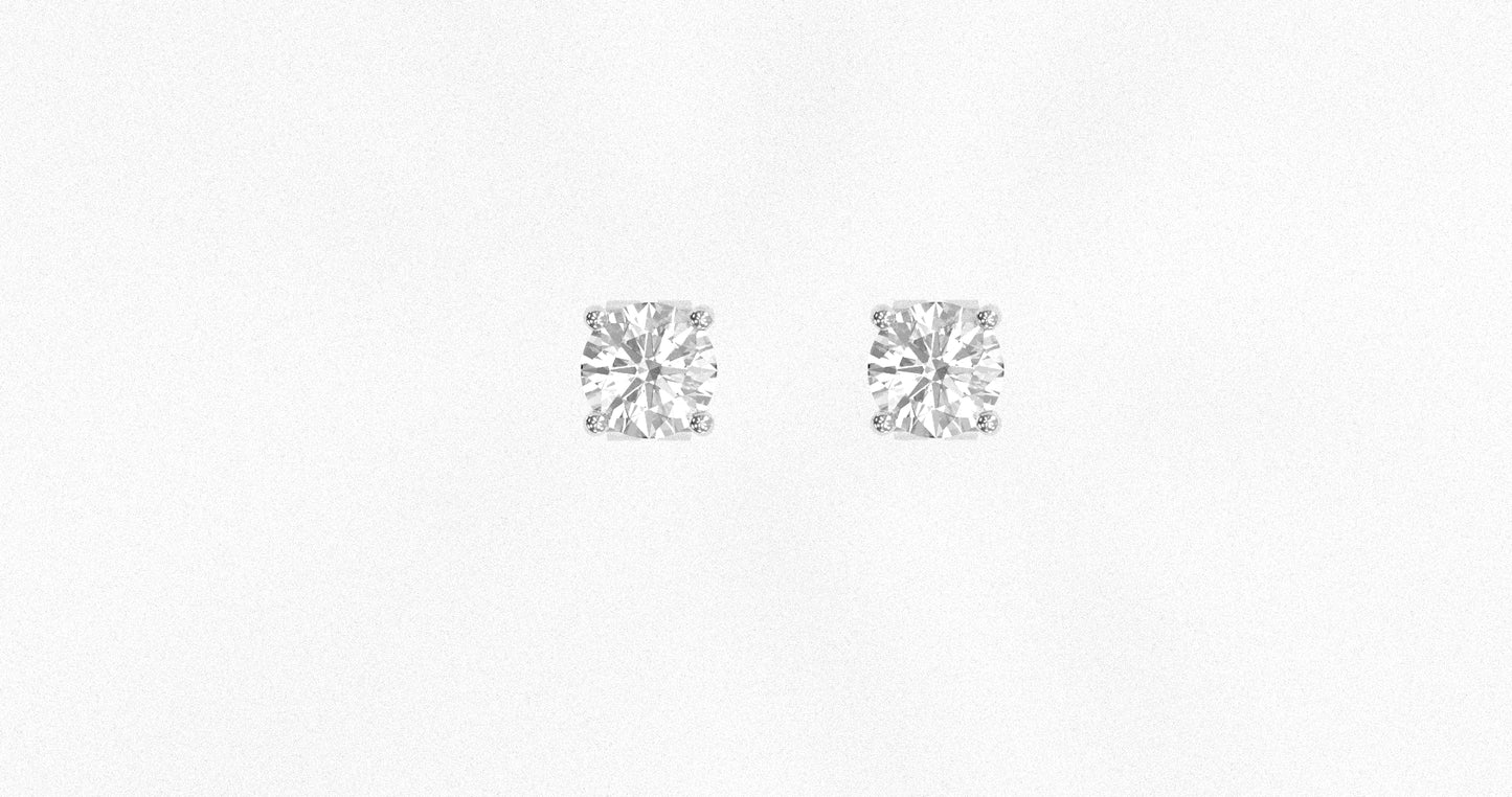 14K White Gold Diamond Studs