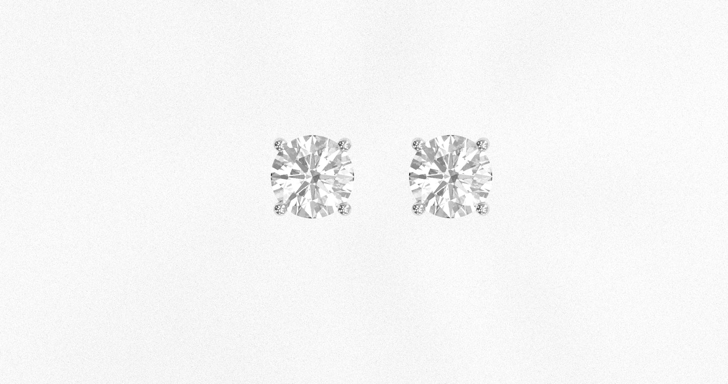 14K White Gold Diamond Studs