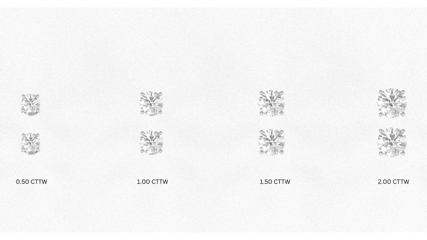 14K White Gold Diamond Studs
