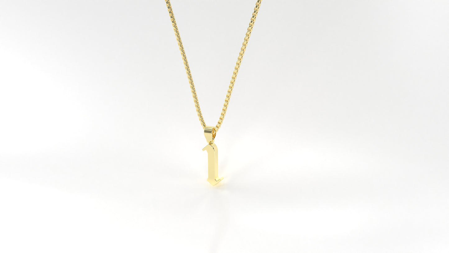 14K Yellow Gold Numeral Necklace