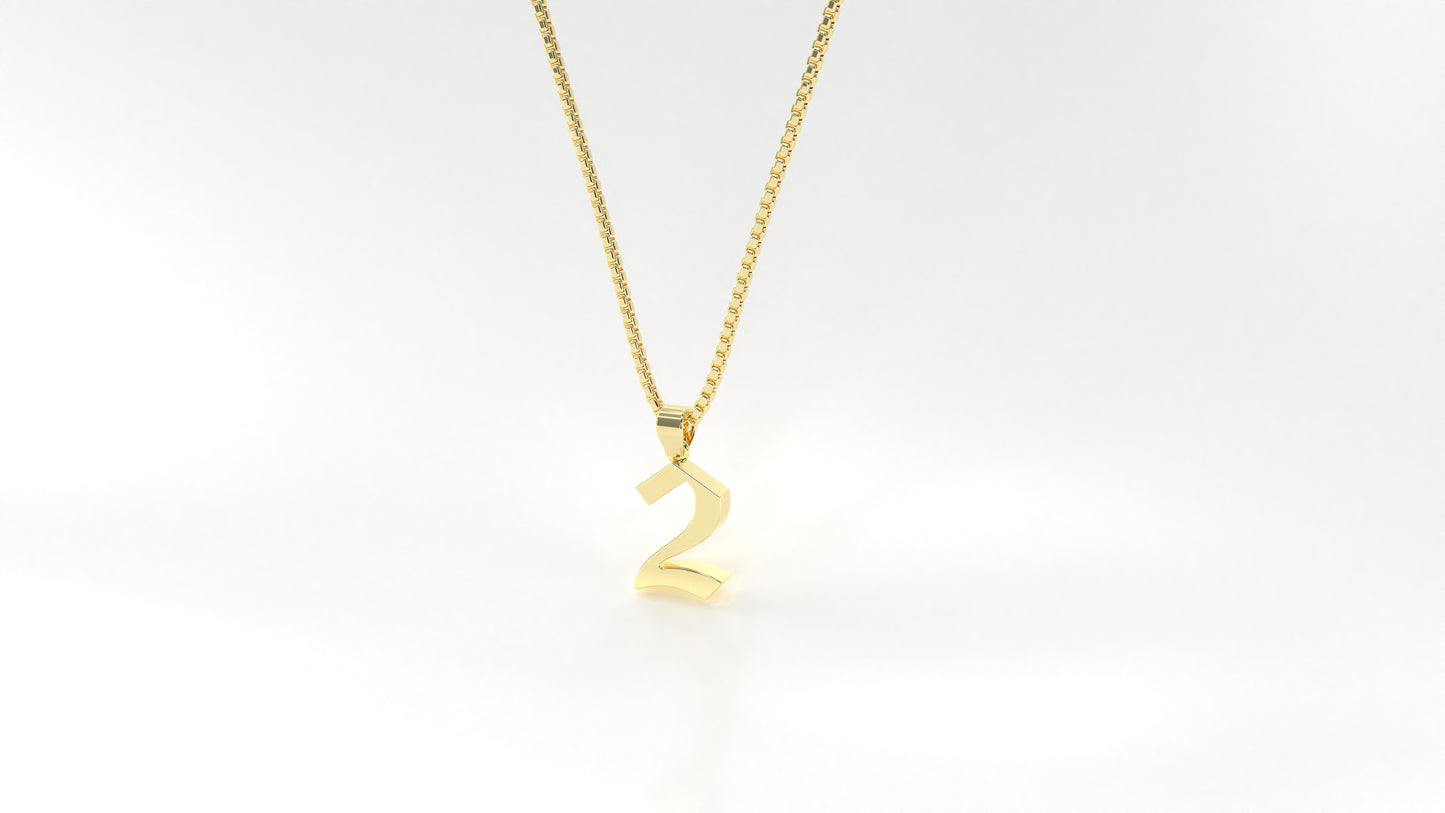 14K Yellow Gold Numeral Necklace