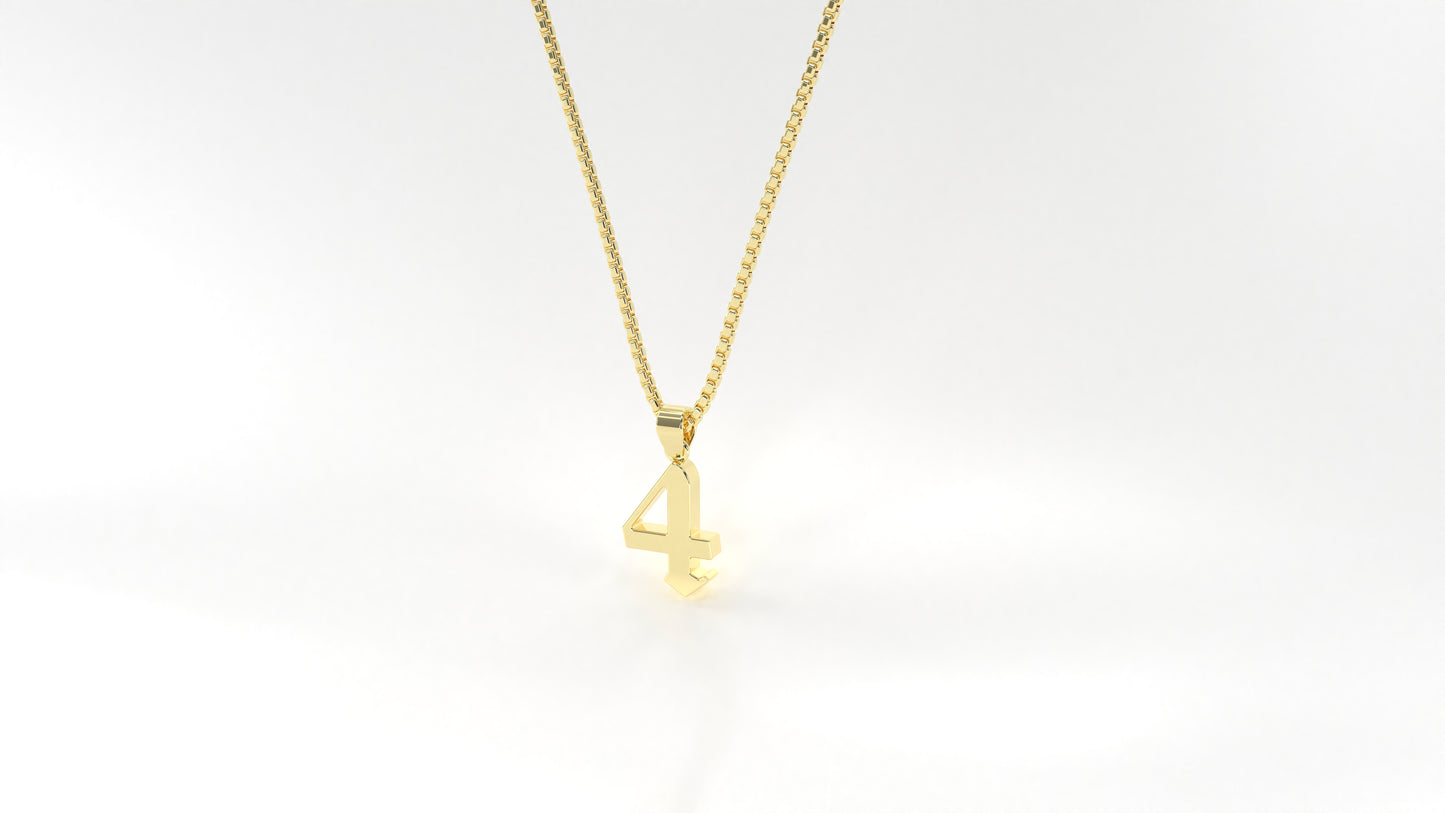 14K Yellow Gold Numeral Necklace