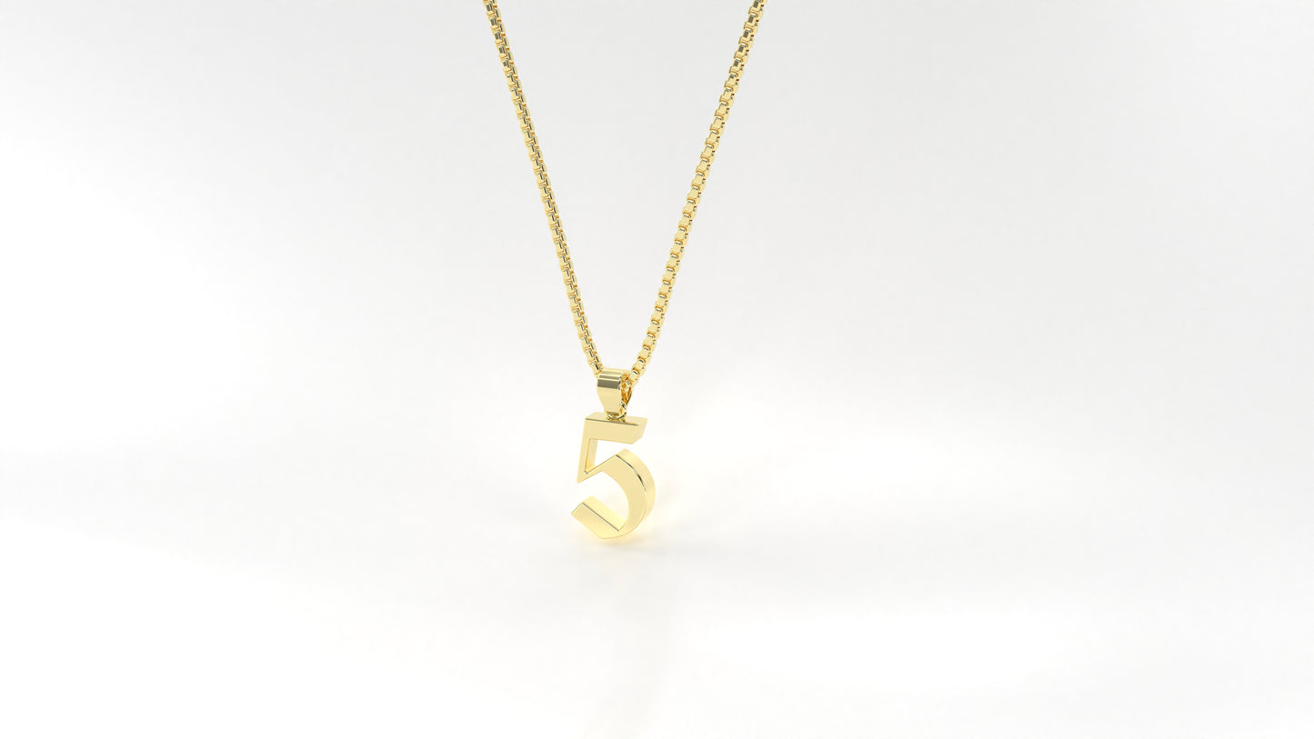 14K Yellow Gold Numeral Necklace