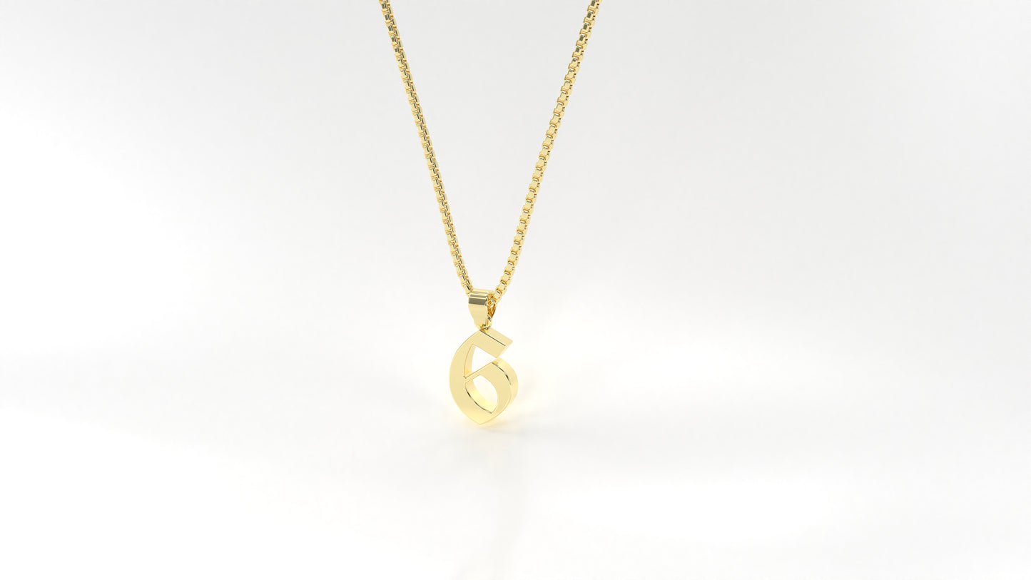 14K Yellow Gold Numeral Necklace