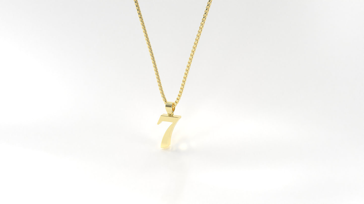 14K Yellow Gold Numeral Necklace