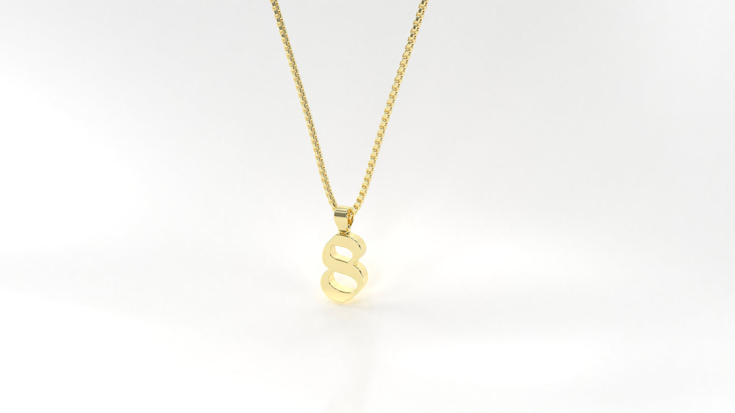 14K Yellow Gold Numeral Necklace