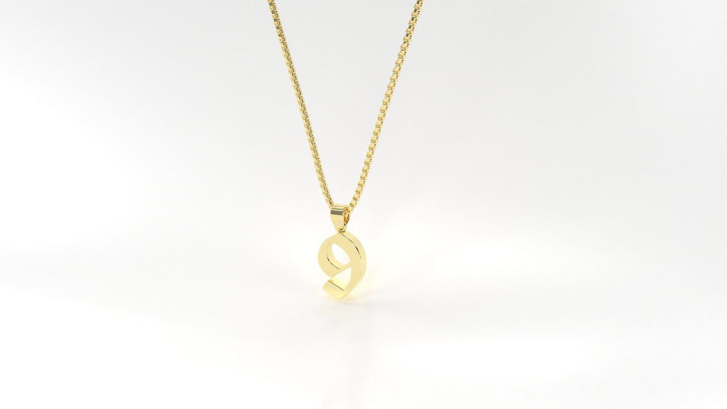 14K Yellow Gold Numeral Necklace