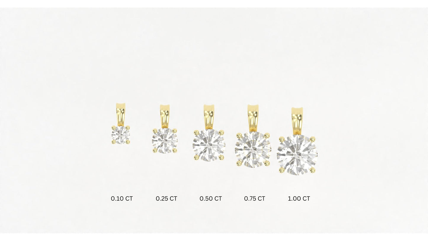 14K Yellow Gold Round Diamond Necklace